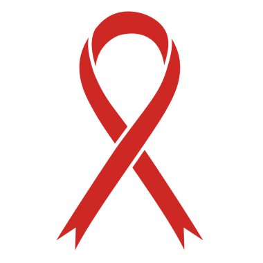 Kızıl AIDS farkındalık kurdelesi. Dünya HIV Yardımları Günü 1 Aralık.