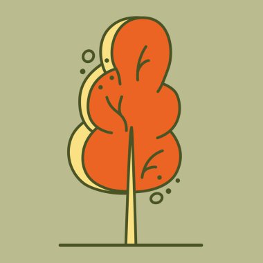 Mimari planlar için ağaç. Çevre tasarımı. Çeşitli ağaçlar, çalılar ve çalılar, peyzaj tasarım planı için ön manzara. Vektör illüstrasyonu.