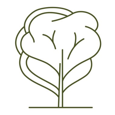 Mimari planlar için ağaç. Çevre tasarımı. Çeşitli ağaçlar, çalılar ve çalılar, peyzaj tasarım planı için ön manzara. Vektör illüstrasyonu.