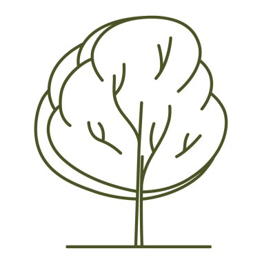 Mimari planlar için ağaç. Çevre tasarımı. Çeşitli ağaçlar, çalılar ve çalılar, peyzaj tasarım planı için ön manzara. Vektör illüstrasyonu.