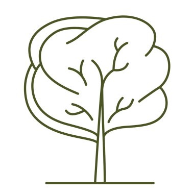 Mimari planlar için ağaç. Çevre tasarımı. Çeşitli ağaçlar, çalılar ve çalılar, peyzaj tasarım planı için ön manzara. Vektör illüstrasyonu.