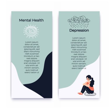 Depresyon ve akıl sağlığı kitapçığı. Şablon. Psikoloji.