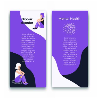 Bipolar bozukluk ve akıl sağlığı kitapçığı. Şablon. Psikoloji.