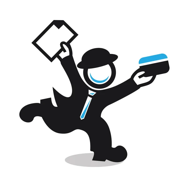 Man - Büyüteç suite ve kredi için arama şapka - çalışan