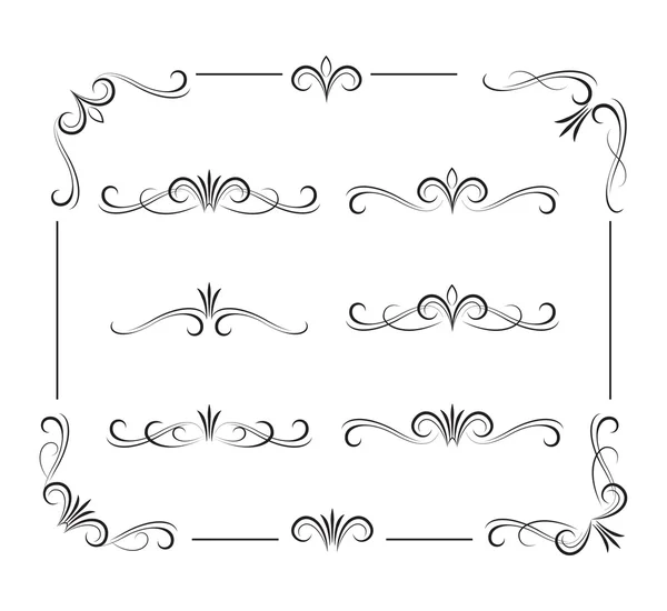 Dekoratif siyah kıvırcık elemanları ve süs eşyaları