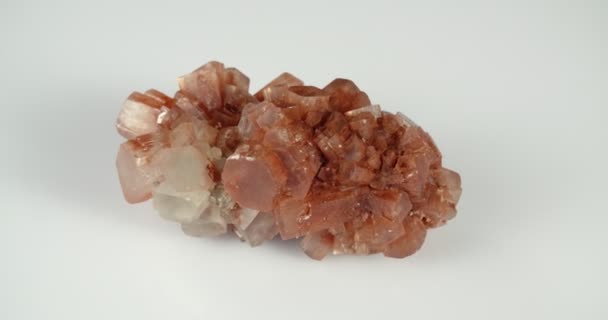 Aragonite Morocco. Rotation on a white background. — Stockvideo