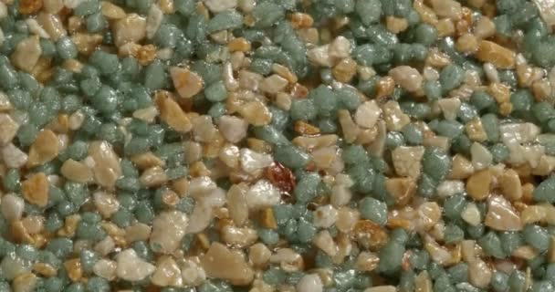Close-up textuur van fijne marmeren chips. — Stockvideo