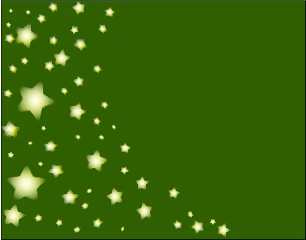 Green background, stars — Stock Vector