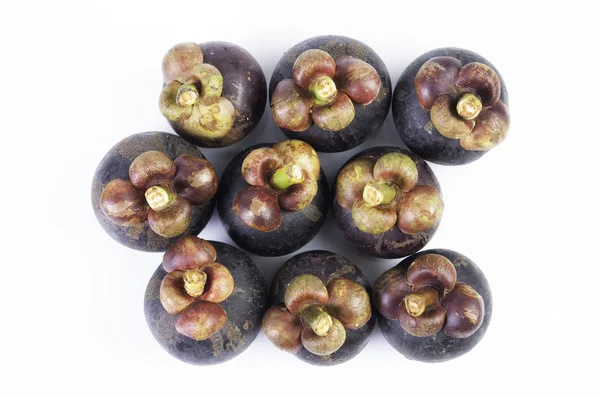 Mangosteen beyaz üzerine izole — Stok fotoğraf