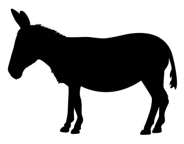 Silueta Animal Burro Vector Ilustración — Vector de stock