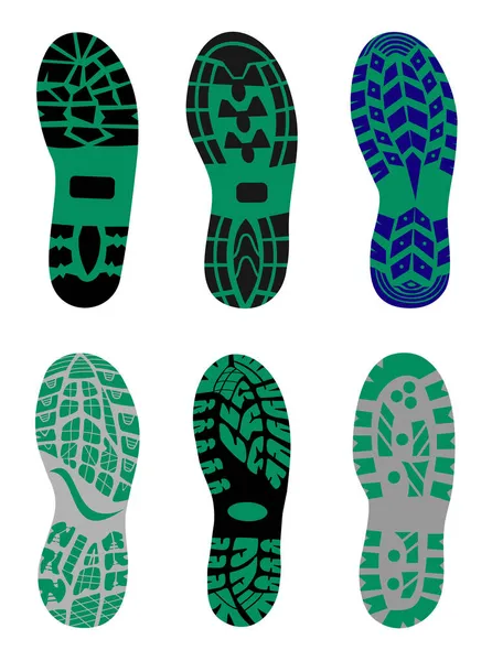 Set Prints Shoes Vector Illustration — Stock Vector