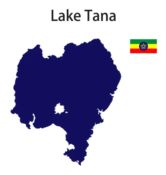 Silhouette Grand Lac Monde Tana Avec Les Drapeaux Des Pays — Image vectorielle