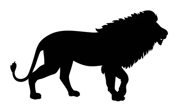 Silhouette Animal Lion Vector Illustration — Stockový vektor