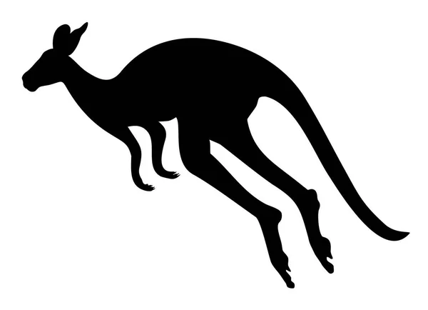 Silhouette Animal Kangaroo Vector Illustration — Stock Vector