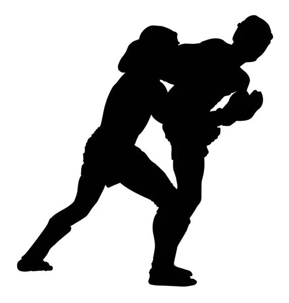 Silueta Los Atletas Pankration Durante Una Ilustración Del Vector Lucha — Archivo Imágenes Vectoriales