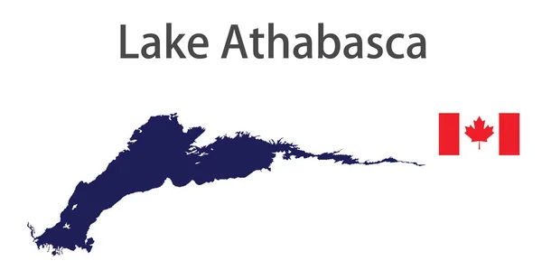 Silhouette Grand Lac Monde Athabasca Avec Les Drapeaux Des Pays — Image vectorielle