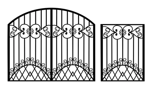 Silhouette Wrought Iron Gate Vector Illustration — Stock Vector