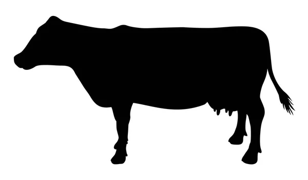 Silueta Animal Vaca Vector Ilustración — Archivo Imágenes Vectoriales