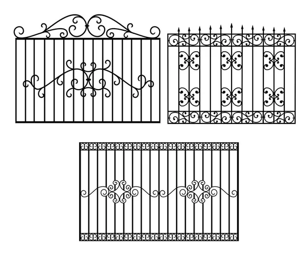 Silhouette Wrought Iron Gate Vector Illustration — Stock Vector