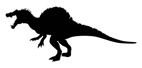 Silhouette Eines Spinosaurus Dinosaurier Vektor Illustration — Stockvektor