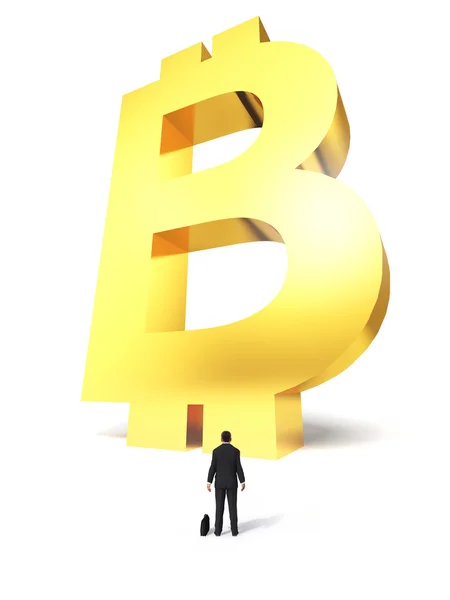 Growing up sign electronic money Bitcoin — Stock Photo, Image