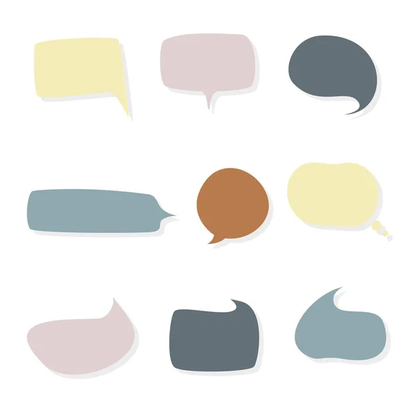 Collection Set Blank Pastel Color Hand Drawing Speech Bubble Balloon — Stockvector