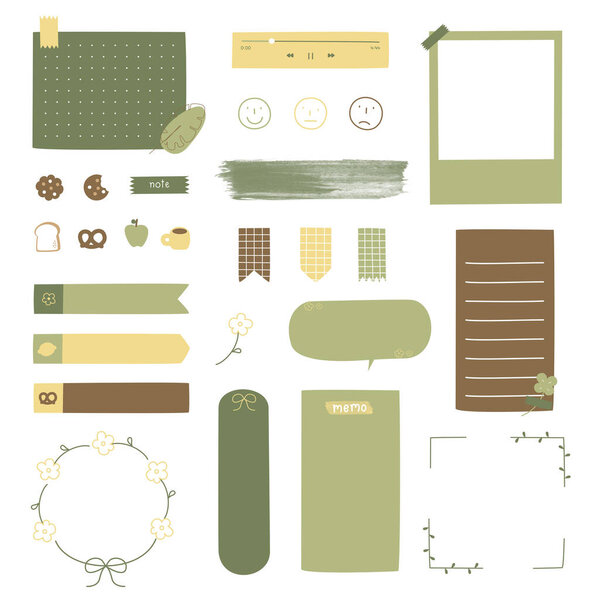 set of cute hand drawn, doodle text box with icon, speech bubble balloon, flat design, vector, illustration