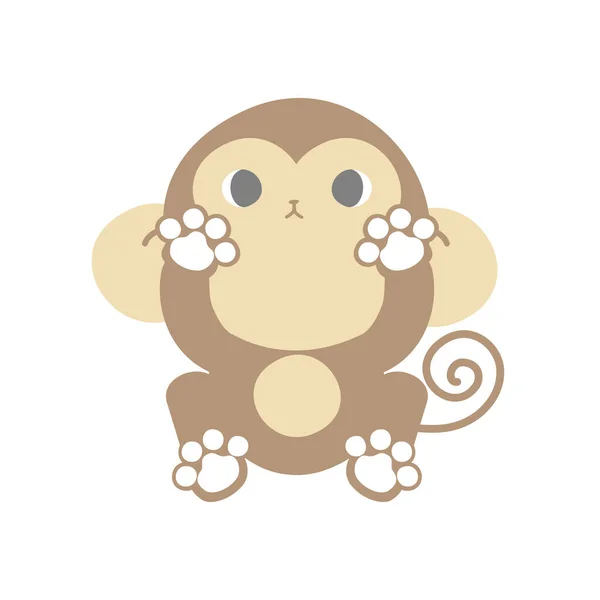 Macaco Estimação Animal Bonito Ilustração Vetorial Plana Desenho Animado Personagem —  Vetores de Stock