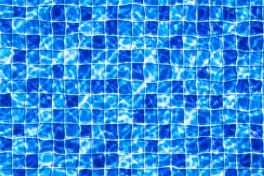 Outdoor photo of a mosaic-patterned residential swimming pool. Swimming pool with steps.