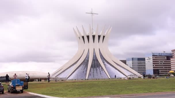 Brazil Federal District December 2021 Cathedral Brazil Architectural Design Oscar — 图库视频影像