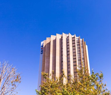 Brasilia, Federal District - Brazil. August 7, 2022: Brazilian Bank (Caixa Economica Federal) building, also known as CAIXA.