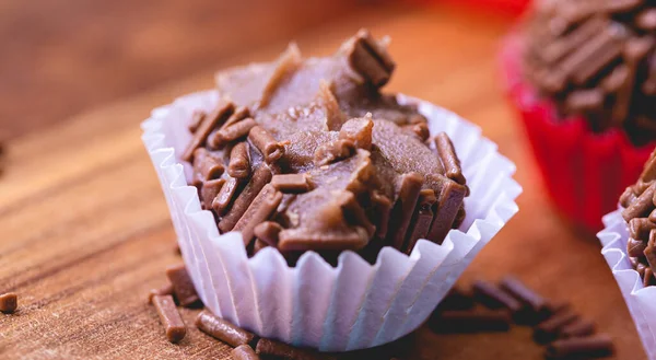 Brigadeiro Gourmet Postre Tradicional Brasileño Fiestas Cumpleaños —  Fotos de Stock