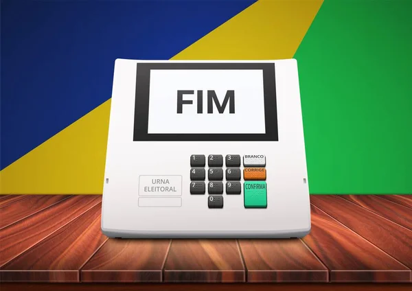 Brasilien Wahlurne Elektronische Wahlurne Wahllokal Terminal Mit Numerischer Tastatur Knöpfe — Stockvektor