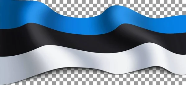 Lange Estnische Flagge Auf Transparentem Hintergrund Flagge Für Alle Illustrationen — Stockvektor
