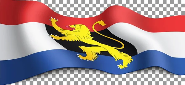 比荷卢的长旗在透明的背景上 西欧三个邻国的政治经济联盟的旗帜 比利时 荷兰和卢森堡 矢量说明 — 图库矢量图片