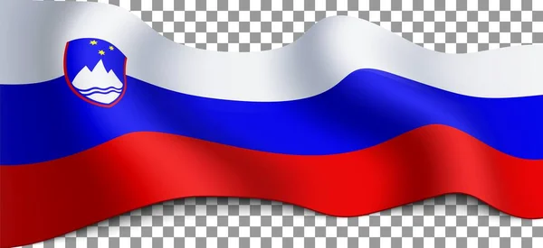 Drapeau Long Slovénie Sur Fond Transparent Drapeau Pour Toute Illustration — Image vectorielle