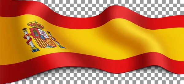 Довгий Прапор Іспанії Прозорому Тлі Прапор Будь Яких Ілюстрацій Пов — стоковий вектор