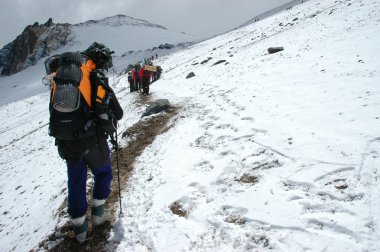 yürüyüşçüler için aconcagua Dağı yola