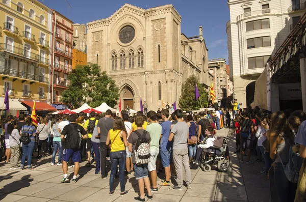 Manifestación independentista catalana, España — Foto de Stock