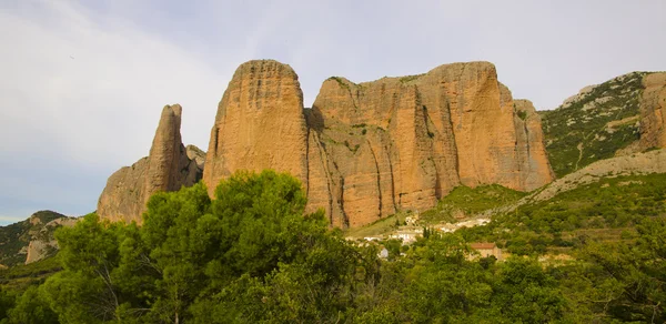 Mallos de riglos, huesca, Spanyolország-ban Kilátás — Stock Fotó