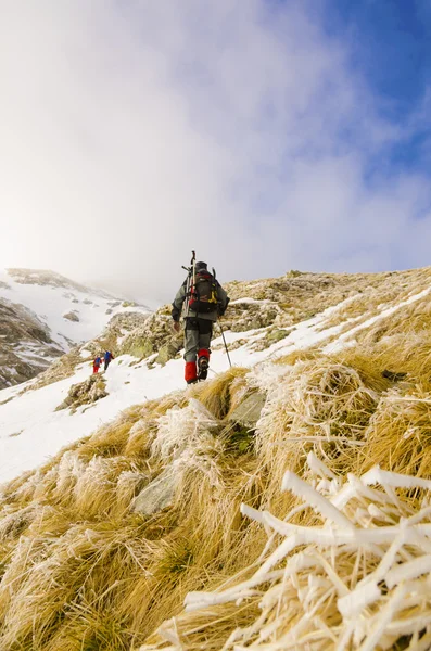 Caminhadas no inverno — Fotografia de Stock