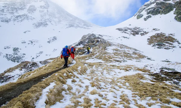 Hiking in rocky mountains — Stock Photo, Image