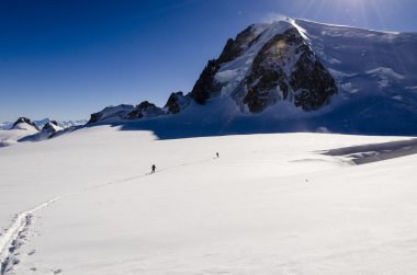 Hiking on Vallee Blanche clipart