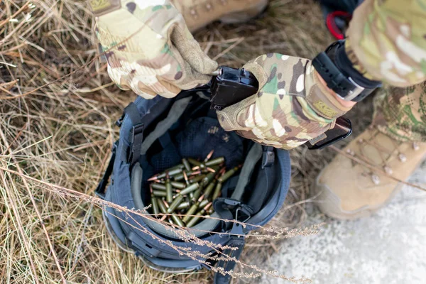 Ammunition Bullets Iron Shell Ukraine War Ammunition Bullets Metal Shell — Foto Stock