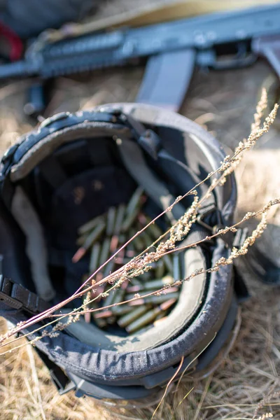 Ammunition Bullets Iron Shell Ukraine War Ammunition Bullets Metal Shell — стокове фото