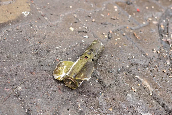 Fragment Metal Military Rocket Bomb Ukraine War Chip Rocket Bomb — Fotografia de Stock