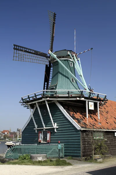 Windmühle in zaanse schans — Stockfoto