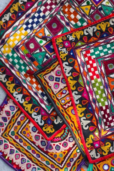Cinture Etniche Multicolori Con Specchi Conchiglie Mercato Rajasthan India Ahir — Foto Stock