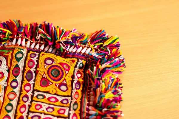Arte Ricamo Decorazioni Kutch Arte Bella Vista Del Ricamo Colorato — Foto Stock