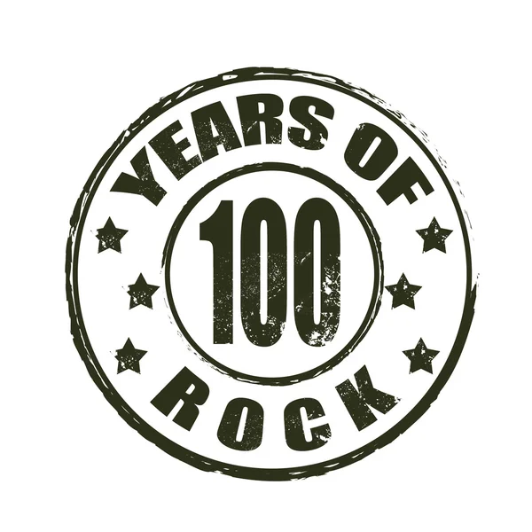 100 years of rock stamp — Stock Vector